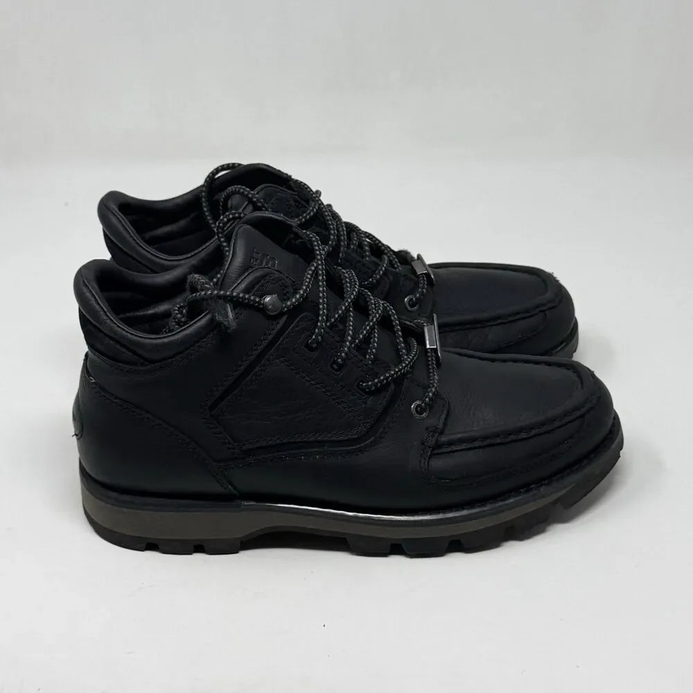 Rockport XCS Waterproof Chukka Boots Mens 8 W Wide Black Leather Preppy Gorpcore